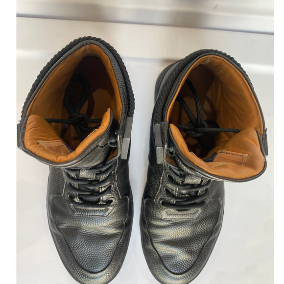 Magnus Alpha Men's sneaker High Top black on black calfskin leather size 9.5 - Picture 8 of 12